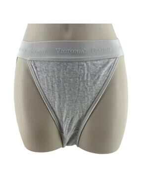 Vintage Victoria Secret Signature Soft-Stretchy Hi Leg Rio Panty Grey Size Small